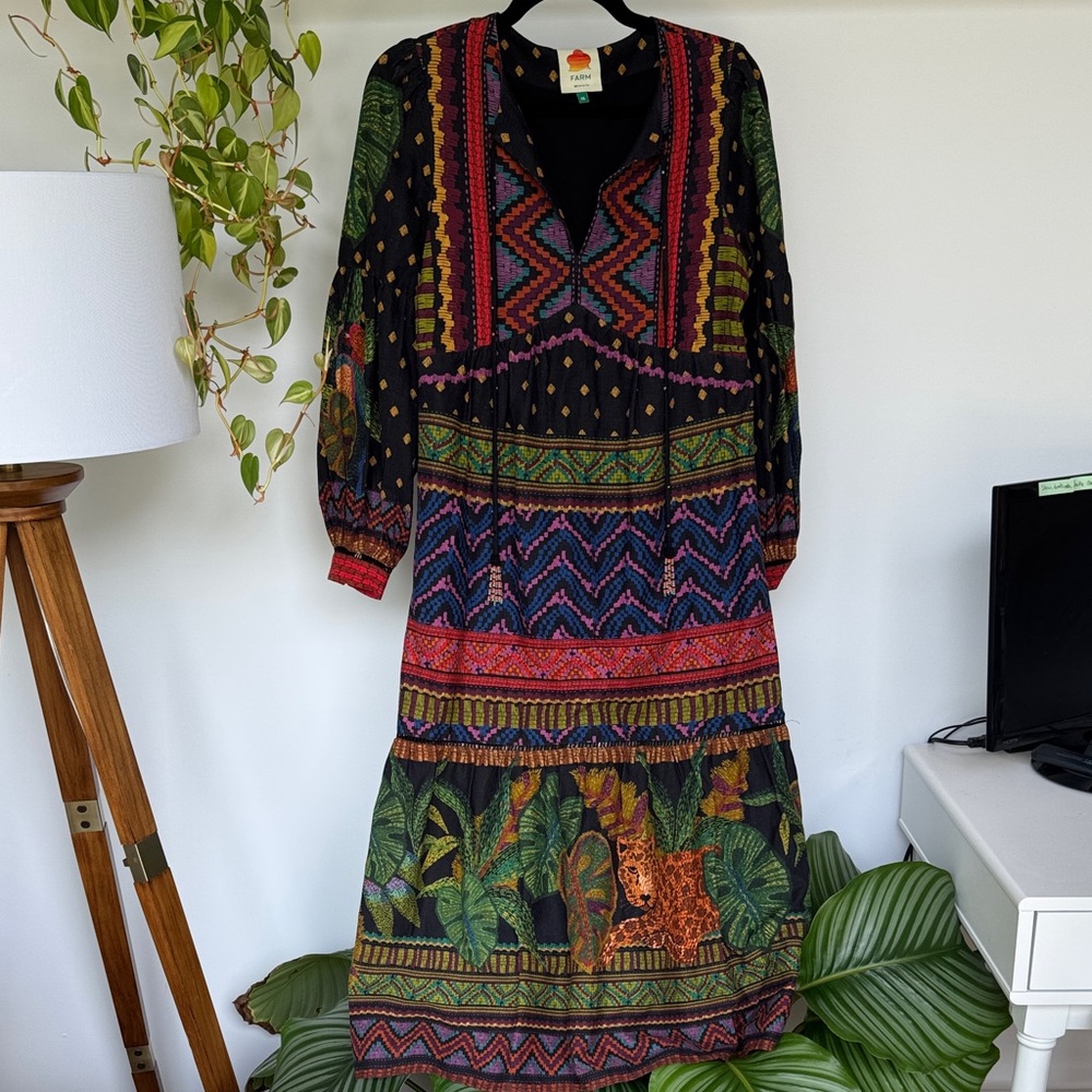 FARM Rio forest tapestry midi dress - Picture 4 of 8